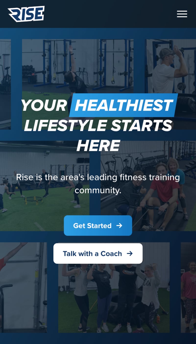 Rise Website - Mobile